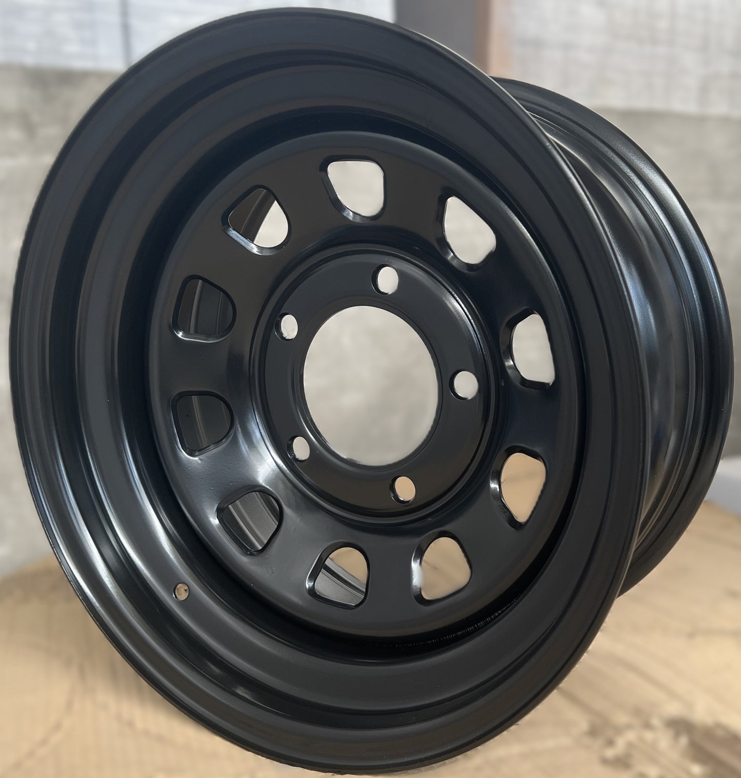 16x8J D Window 4x4 Offroad Black Steel Wheel with PCD 6x139.7 - LT CUSTOM WHEEL